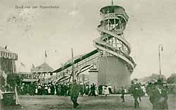 Holzrutschturm auf dem Festplatz um 1910
